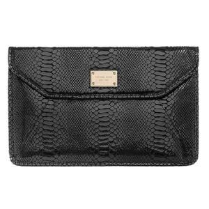Michael Kors Large Envelope Clutch MacBook Air Sleeve Black Python Crocodile